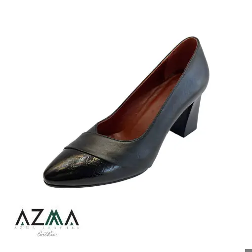 کفش پاشنه دار چرمی زنانه کد 411