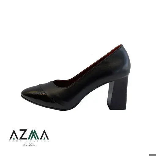 کفش پاشنه دار چرمی زنانه کد 411