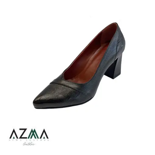 کفش پاشنه دار چرمی زنانه کد 421