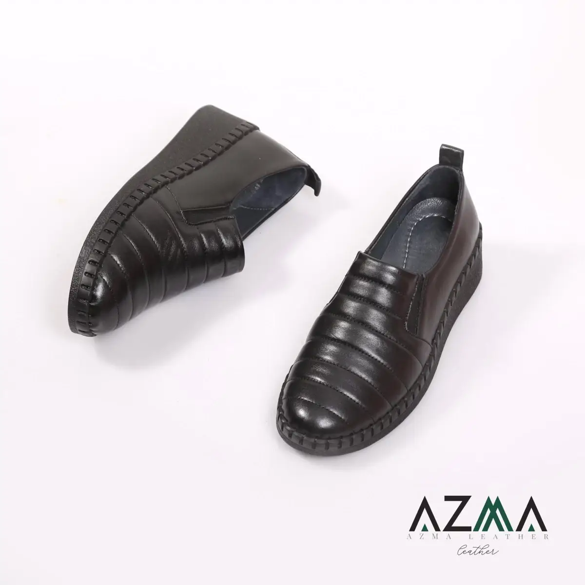 کفش چرمی زنانه کد 055