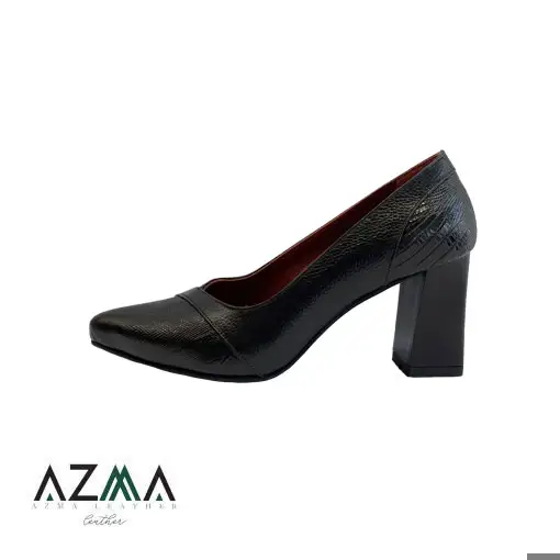 کفش پاشنه دار چرمی زنانه کد 421