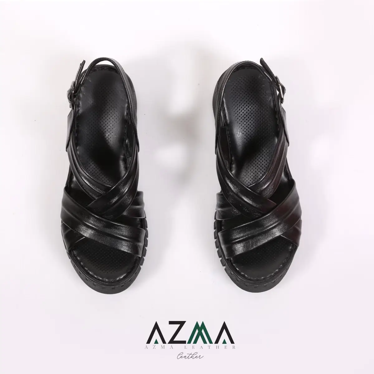 صندل چرمی زنانه مدل ضربدری